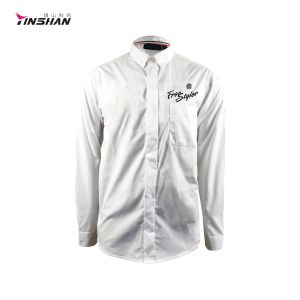 China Polyester Custom Teamwear Printed Cycling Long-sleeved Shirts in White on sale