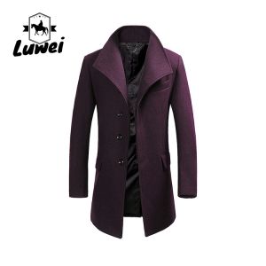 Wholesale Long Overcoat Single Windbreak Jacket Utility Trench Breasted Chaqueta