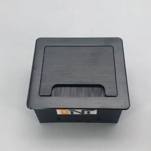Brushed Aluminum Multimedia Office Hidden Desktop Power Socket Box