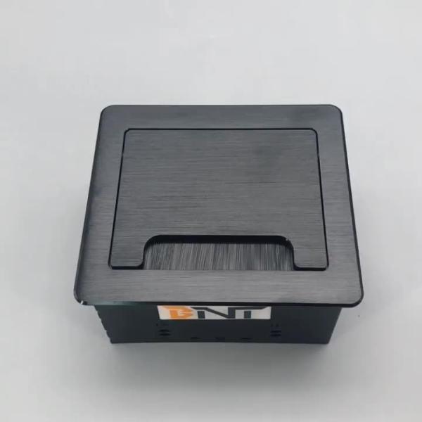 Brushed Aluminum Multimedia Office Hidden Desktop Power Socket Box