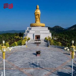 Tourist Attraction Metal Giant Buddha Sculpture with Customized Gilding Process