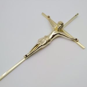 Gold Plating ZD012 Casket Crucifix , Coffin Cross With Christian Pattern