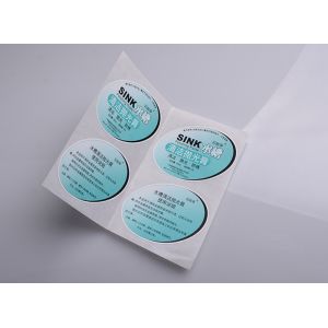 Print adhesive paper oval die cut label sheet for sink polishing paste packaging