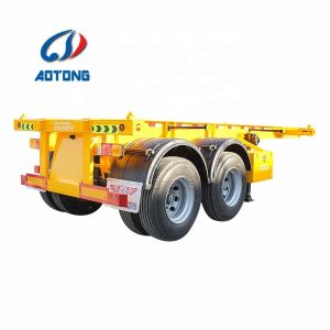 Main Beam 500mm Hight 3 Axles 40ft Skeleton Chassis Semi Trailer Container