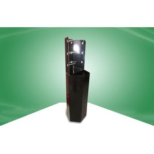 Black Hexagon Cardboard Dump Bins Plastic Hooks Retail Dump Bins