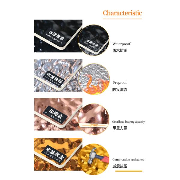 Decorative Fireproof Water Ripple 3D Wood Plastic Bamboo Charcoal Wall Panels