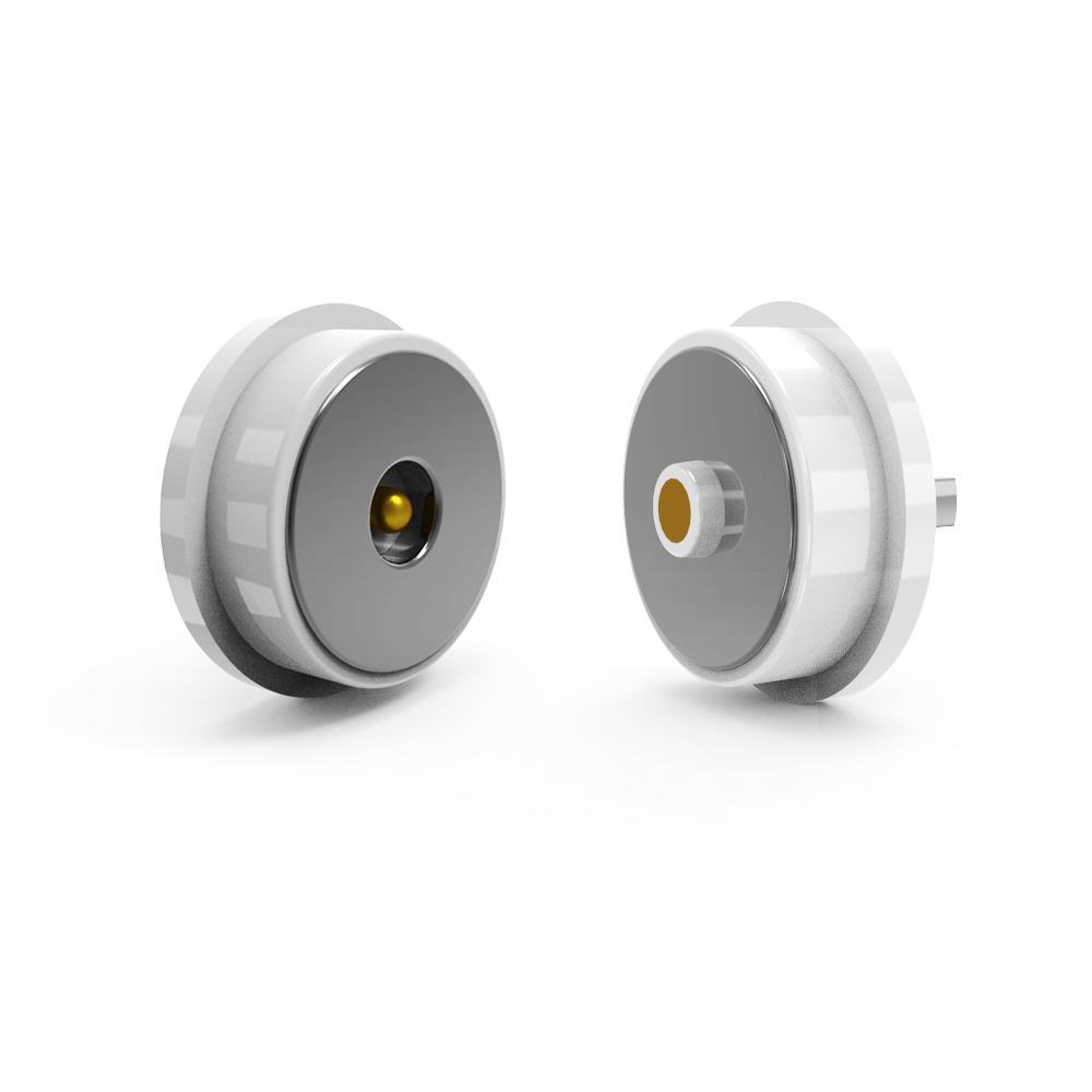 Diameter 10.0mm White Circular Male And Female Magnetic Connector With 3A