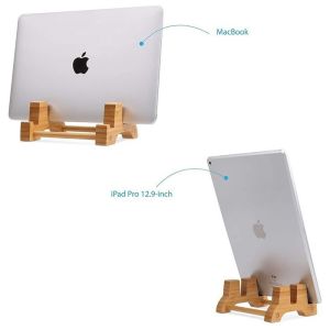 Portable Adjustable Bamboo Laptop Stand Vertical Personalised