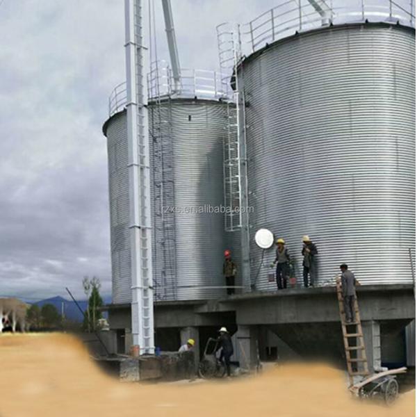 Quality 2500 tons Advanced STR STGF25 Galvanized Steel Flat Base Corn Stock Silo for Grain wholesale