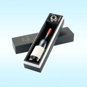 Black rectangular boxes for wine glasses with EVA foam insert