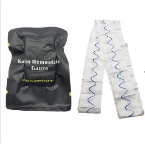 Kaolin hemostatic bandage Z-fold combat tactical hemostatic agent gauze