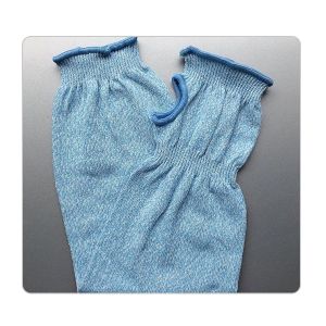 China Machine Washable Blue Elastic Seamless HPPE Cut Resistant Sleeves on sale