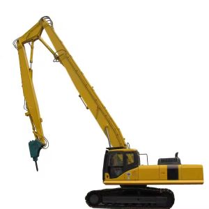 China Defeng Customized Three Stage Long Reach High Reach Demolition Boom and  Extension Arm for Excavators 10-24m Size on sale