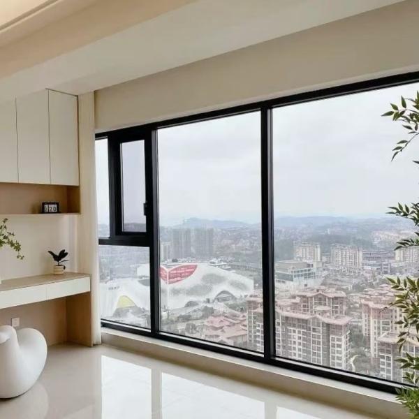 Energy Efficient Aluminum Casement Window with Thermal Break Seal and Double Glazing for Passive Houses