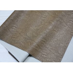 Cheap Light Brown Twotone Embossed Leather Fabric , Embossed PU Coated Leather for sale