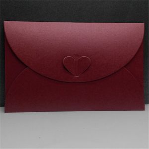 Multi-color optional heart buckle decoration pearl paper envelope for creative
