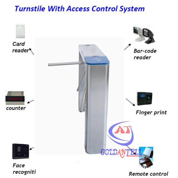 Intelligent 3 Arms Stainless Steel Tripod Turnstile Gate For Traffic / Office Building