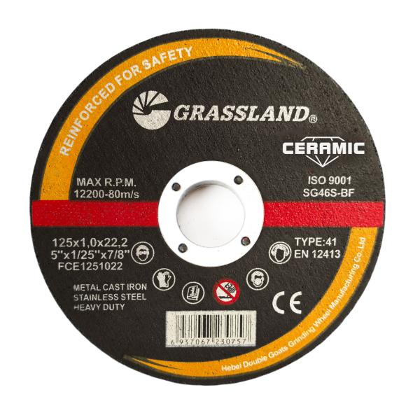 Quality Grassland 125X1X22.2mm  ceramic grain cutting dsic  this wheel delivers an exceptionally fast cut rate and unparalleled durability, offering the lowest cost per cut in the market. wholesale