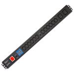 14 Way IEC Type PDU Extension Socket With On/Off Switch Powermeter