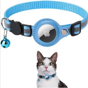 Adjustable Airtag Cat Custom Collar With Silicone Airtag Holder And Bell