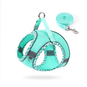 Pet Breathable Mesh Harness Dog Reflective Leash For Small Medium Dnd Large Dogs
