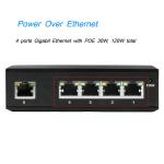 4 Port POE Voltage Booster DC12-48V Input For Solar Power With 1 Uplink Network
