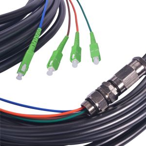 CATV Fiber Optic Pigtail Black PE Sheath Rigid With FC/ST/LC/SC Connector