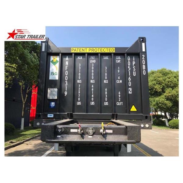 3 Axles 40ft Tipping Skeletal Container Trailer Chassis For Container Dump