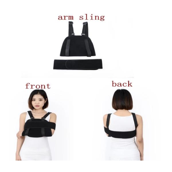 Orthopedics Shoulder Support Brace Postoperative Arm Sling Breathable Black Color