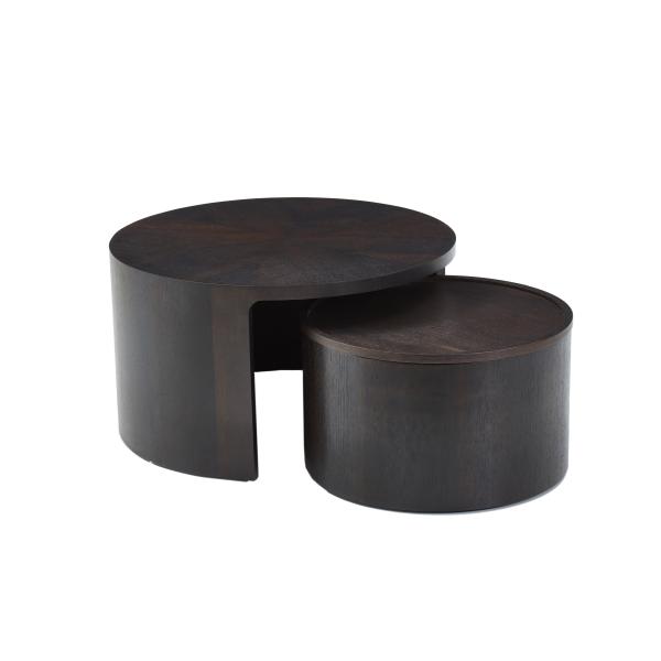 Luxury Design Home Use Low Height Modern Round Wood Coffee Table for Living Room