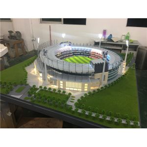 Ho Scale Maquette Stadium With Light , Miniature Football Stadium Model
