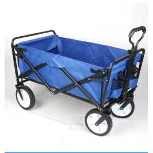 China Green Outdoor Foldable Wagon 4 Wheels Collapsible Utility Cart Portable Storage Basket on sale