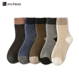 Cheap Custom Wool Socks Breathable Thermal Winter Warm Knitted Crew Socks for sale