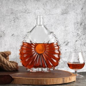 500ml OEM ODM Clear Transparent Super Flint Cognac Glass Bottle with Hot