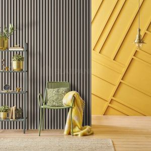 Slat Interiored Nano PVC Wood Effect Fluted Wall Panel Modern Design Style for