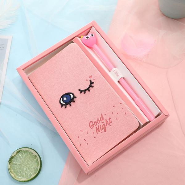 Business Office Gift Cartoon Creative End Stationery Set with Imitation Leather Cover