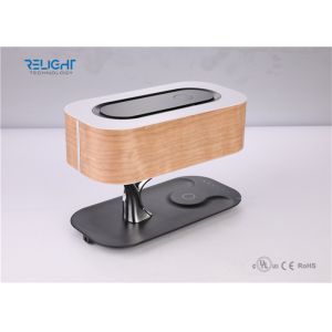 Wood Veneer Skin Multi Function Wireless Led Desk Lamp With Wifi Bluetooth