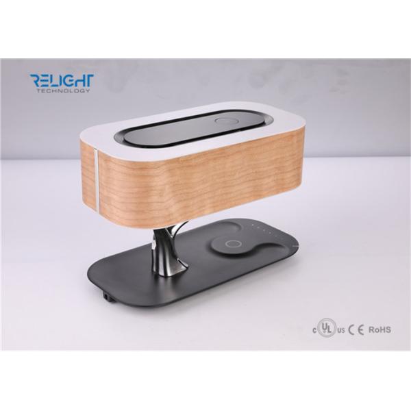 Wood Veneer Skin Multi Function Wireless Led Desk Lamp With Wifi Bluetooth