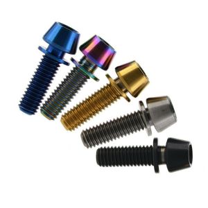 M5 X 16 Tapered Head Titanium Stem Bolts With Washer