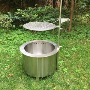 Charcoal Round Smokeless Fire Stove 14 Inch Pit With Grill