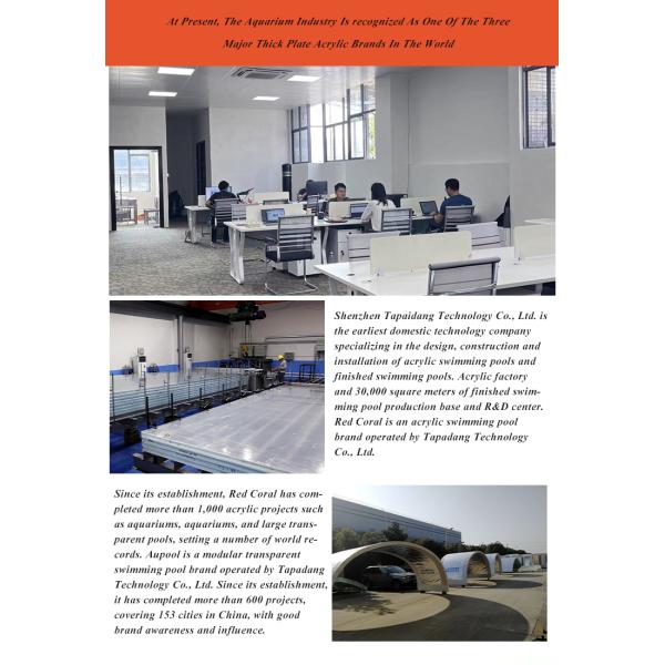 Villa Garden Acrylic Swimming Pool with High Light Transmission and 1.20g/cm3 Density