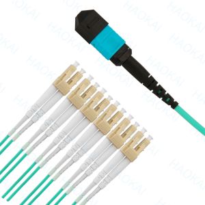 MPO / MTP OM3 Optical Fiber Patch Cord MultimodeAssemblies For Data Centers