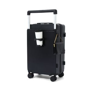 2025 blak TSA Lock suitcase 20/24/28Inch Aluminum frame luggage with 360° Wheels