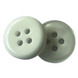 16L Plastic Shirt Buttons With Pearl Effect Chalk Back Off White Color 4 Hole