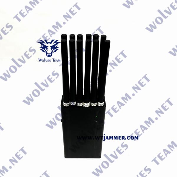 Handheld 12 bands Signal Jammer Mobile Phone GSM CDMA 3G 4G 5G WIFI GPS VHF UHF