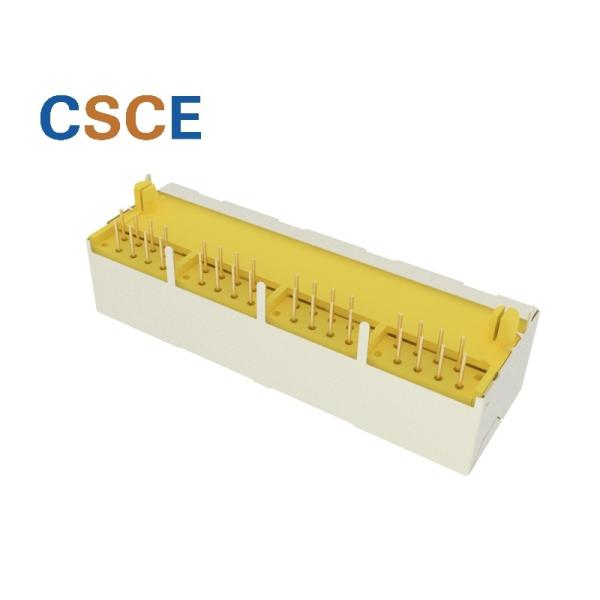 Customized Color RJ45 Gigabit Ethernet , RJ45 Modular Jack 1 * 4 Port UL