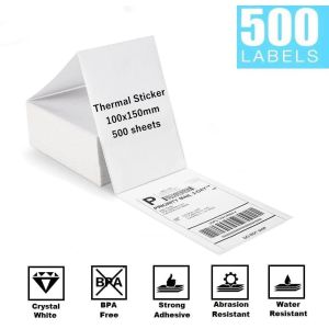 White Direct Thermal Shipping Labels A6 Waybill 4x6 Fanfold Thermal Labels