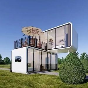 Apple Cabin House Strong Galvanized Steel Frame and Metal Carved Panel for Your