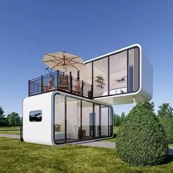 Apple Cabin House Strong Galvanized Steel Frame and Metal Carved Panel for Your