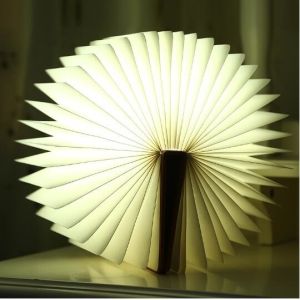PU Cover 360 Degree Adjustable Rechargable Book Shape Light For Gift